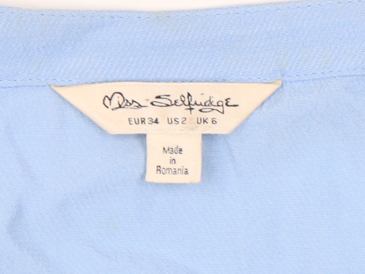 Womens UK Size 6 Miss Selfridge Blue Basic Blouse