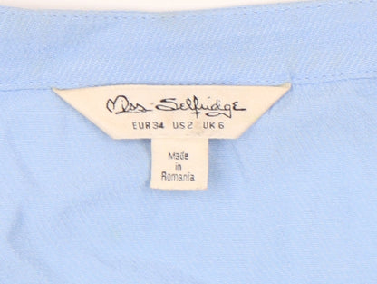 Womens UK Size 6 Miss Selfridge Blue Basic Blouse