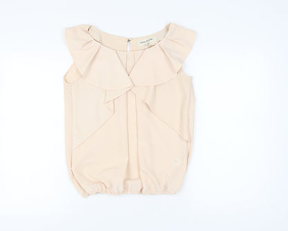 River Island Women's Beige Sleeveless Blouse UK 12