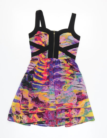 Quiz Women's Multicoloured Fit & Flare Dress Size 6