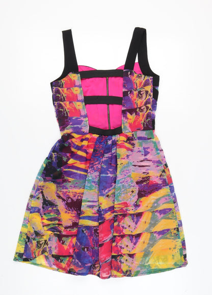 Quiz Women's Multicoloured Fit & Flare Dress Size 6