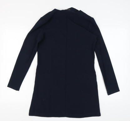 PrettyLittleThing Women's Blue V-Neck Dress Size 8