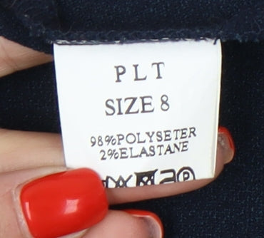 PrettyLittleThing Women's Blue V-Neck Dress Size 8