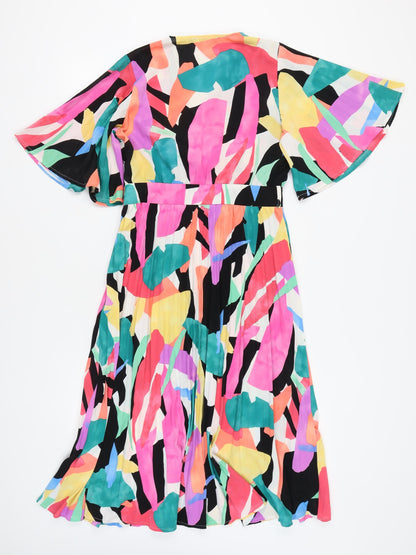 Girl in Mind Women's Multicoloured V-Neck Dress, Size 12