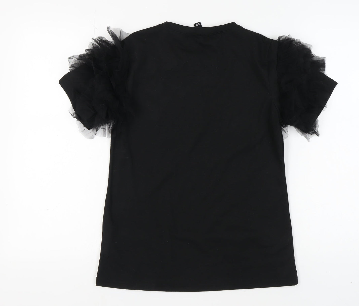 New Look Women’s Black Puff Sleeve T-Shirt Size 8