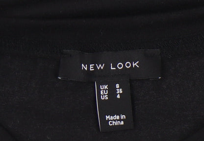 New Look Women’s Black Puff Sleeve T-Shirt Size 8