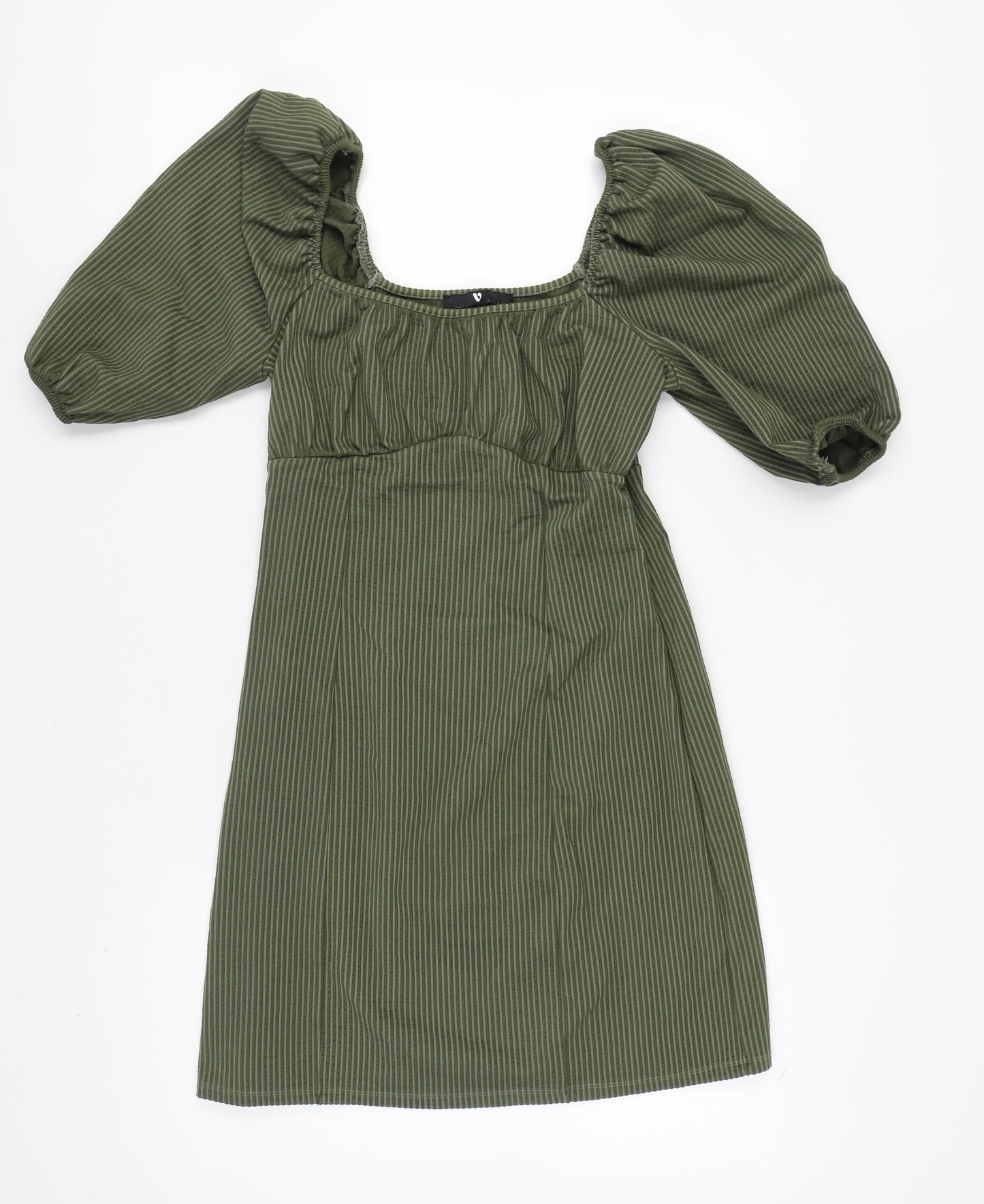 Very Women's Green Striped Dress, Size 12