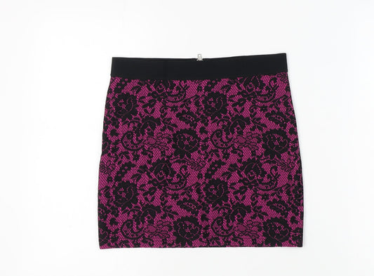 H&M Women's Pencil Skirt, Pink/Black, Size 10
