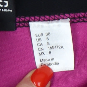 H&M Women's Pencil Skirt, Pink/Black, Size 10