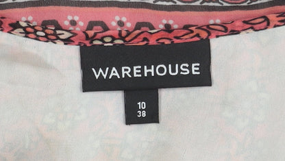 Warehouse Women's Multicoloured Dress Size 10 Silk Lined
