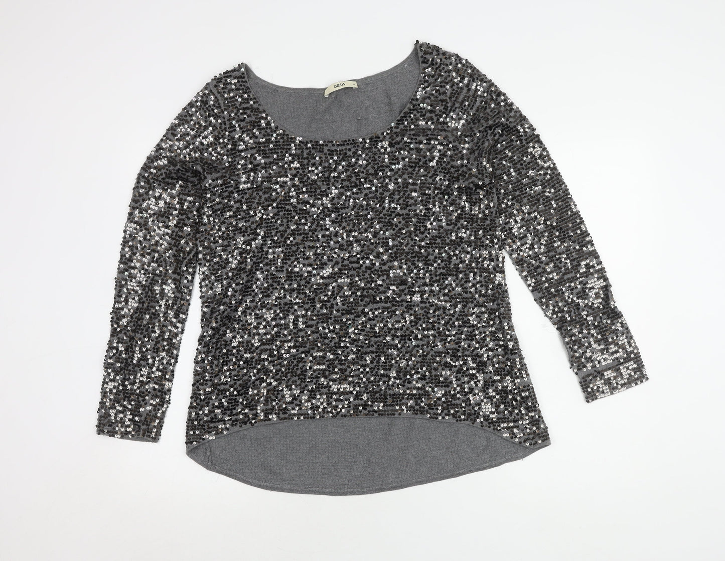 Womens UK Size M Oasis Grey Basic Blouse
