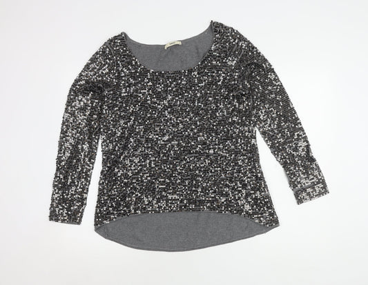 Womens UK Size M Oasis Grey Basic Blouse