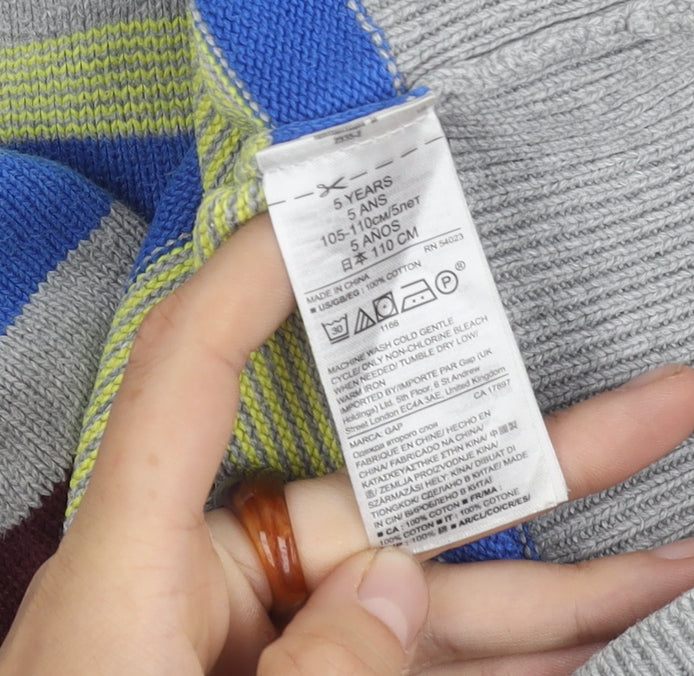 Gap Boys Multicoloured Striped Pullover Jumper 5 Years