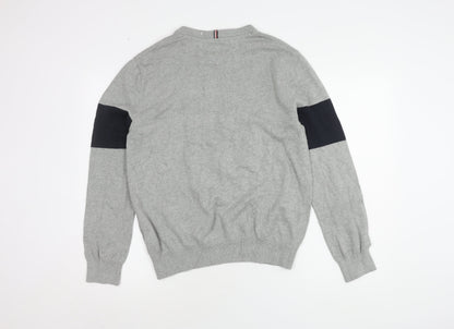 Tommy Hilfiger Men's Grey Logo Pullover Jumper M