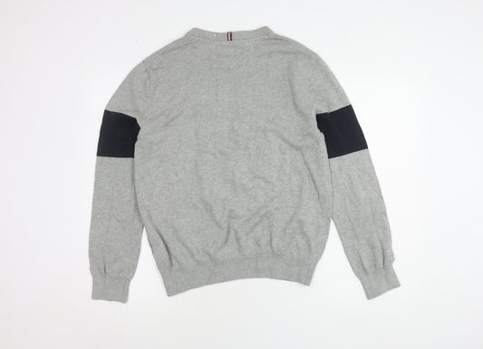 Tommy Hilfiger Men's Grey Logo Pullover Jumper M
