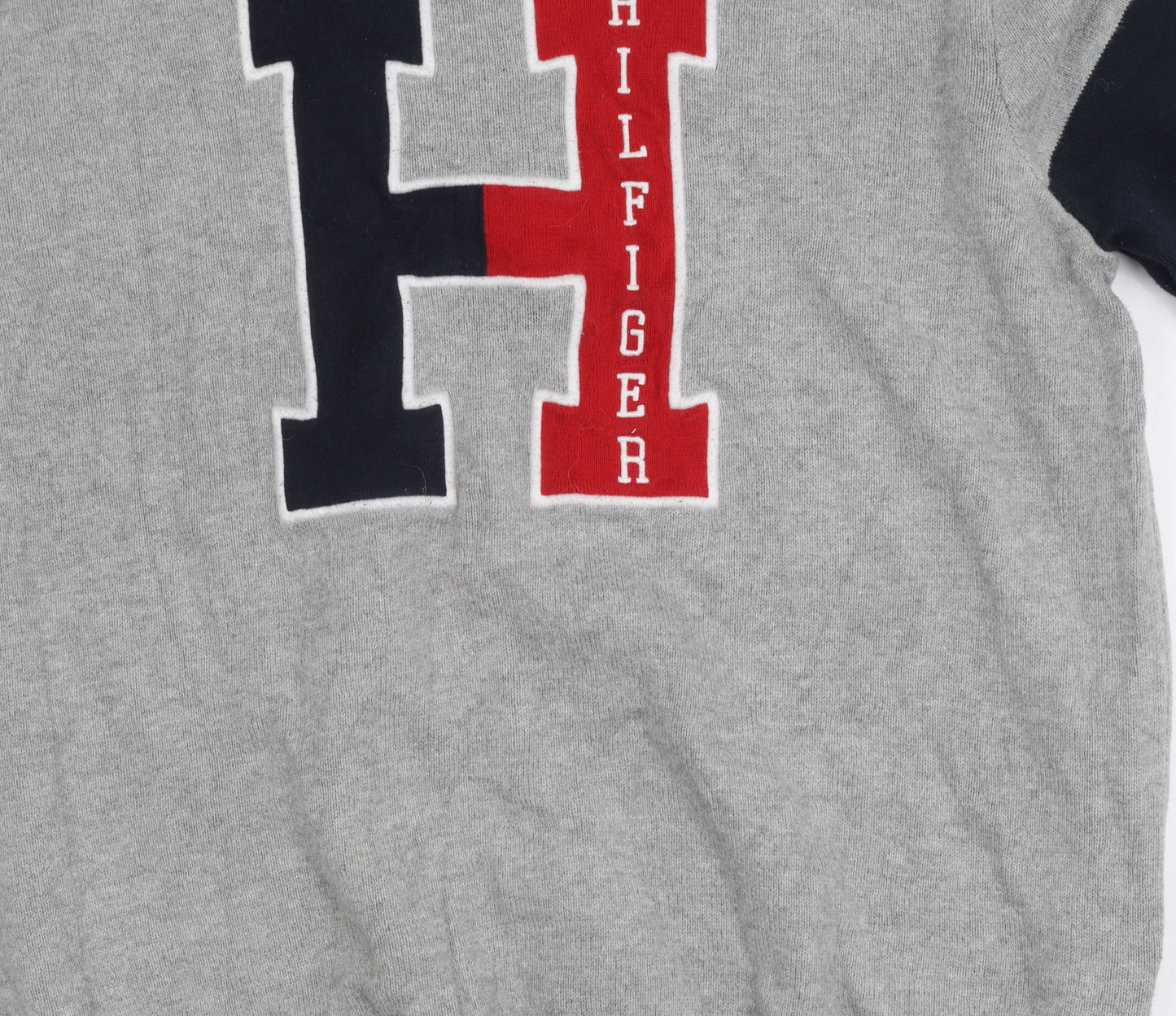 Tommy Hilfiger Men's Grey Logo Pullover Jumper M