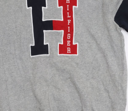 Tommy Hilfiger Men's Grey Logo Pullover Jumper M