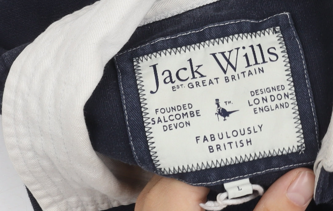 Jack Wills Men's Blue Colourblock Polo L