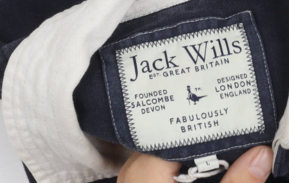 Jack Wills Men's Blue Colourblock Polo L