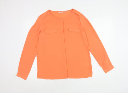 Dockers Women's Orange Blouse Size S Long Sleeve Casual
