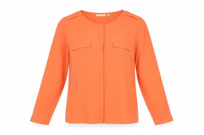 Dockers Women's Orange Blouse Size S Long Sleeve Casual
