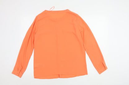 Dockers Women's Orange Blouse Size S Long Sleeve Casual