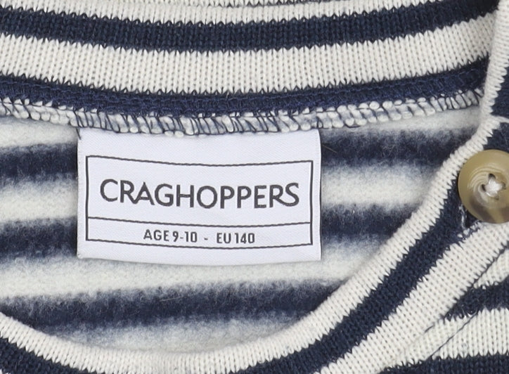 Craghoppers Girls Blue Striped Pullover Jumper, 9-10 Years
