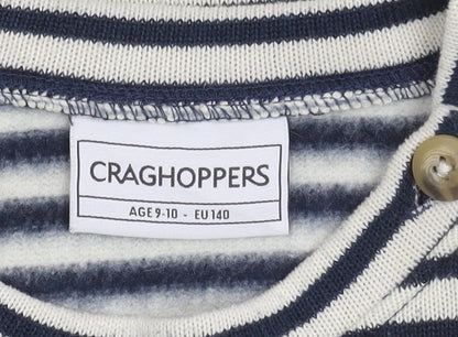 Craghoppers Girls Blue Striped Pullover Jumper, 9-10 Years