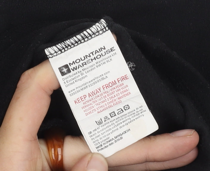Mountain Warehouse Boys Black Fleece Jacket 13Y, Full Zip