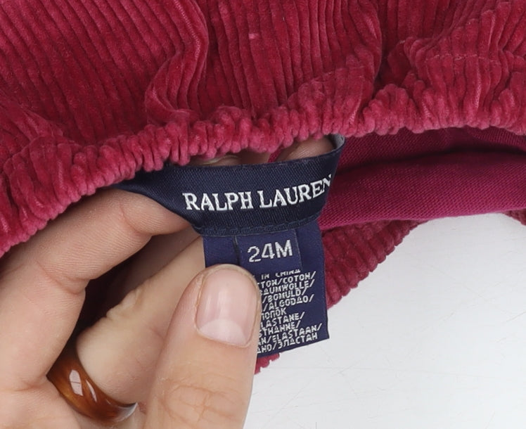 Ralph Lauren Girls Red Corduroy Flare Skirt 2 Years