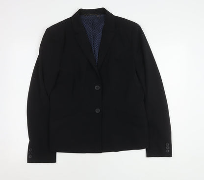 Jigsaw Women's Black Blazer UK 16 Polka Dot Lining