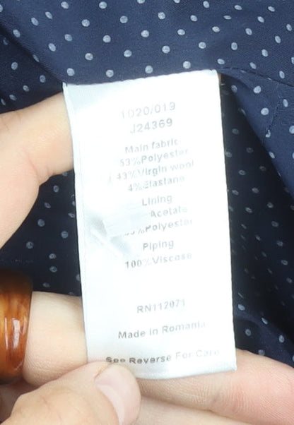 Jigsaw Women's Black Blazer UK 16 Polka Dot Lining