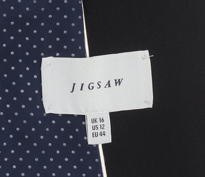 Jigsaw Women's Black Blazer UK 16 Polka Dot Lining