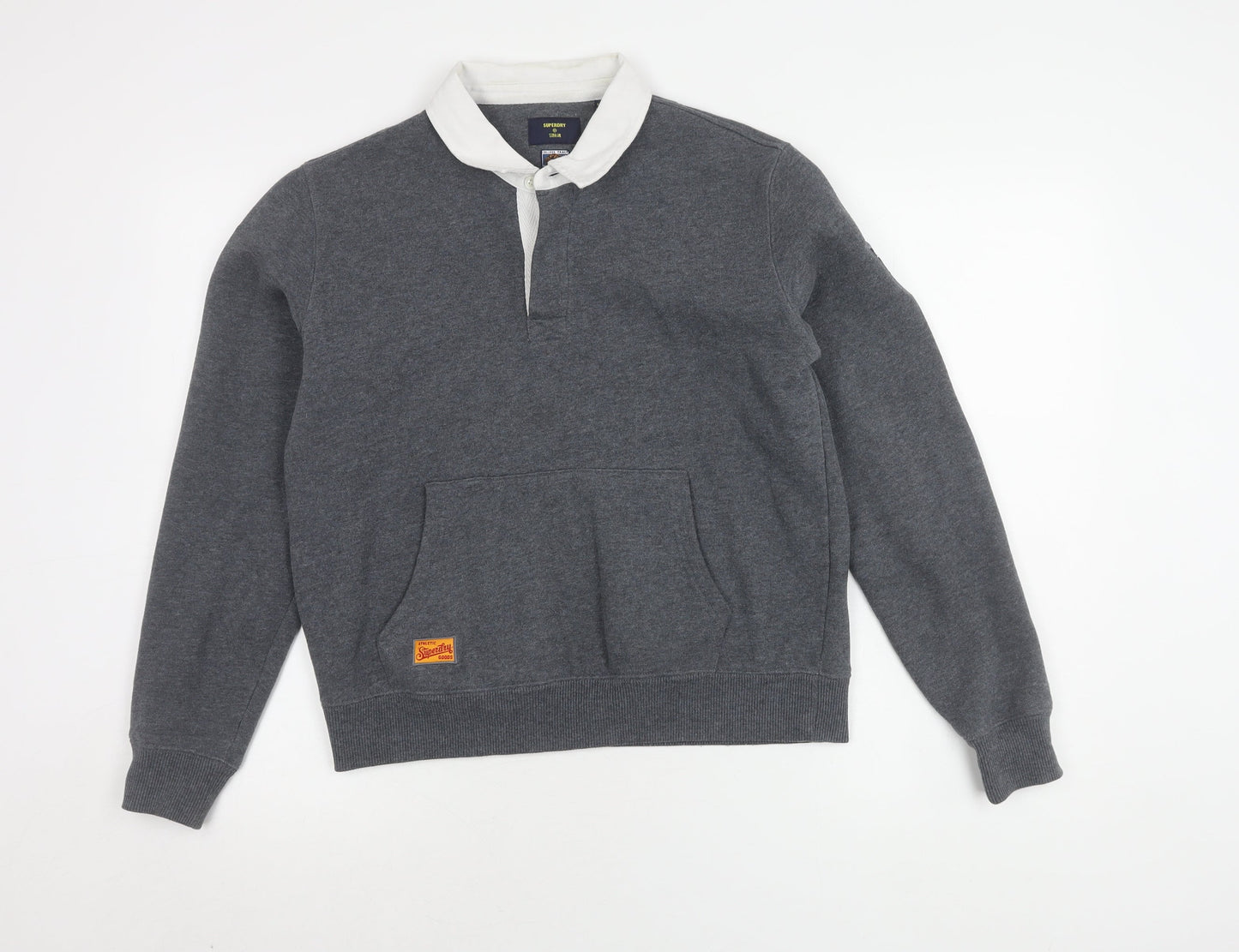 Womens UK Size 10 Superdry Grey Henley Jumper