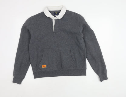 Womens UK Size 10 Superdry Grey Henley Jumper