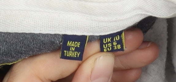 Womens UK Size 10 Superdry Grey Henley Jumper