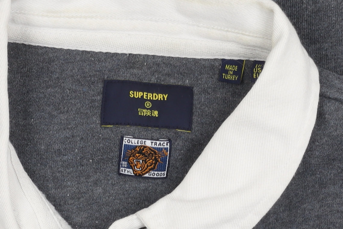 Womens UK Size 10 Superdry Grey Henley Jumper