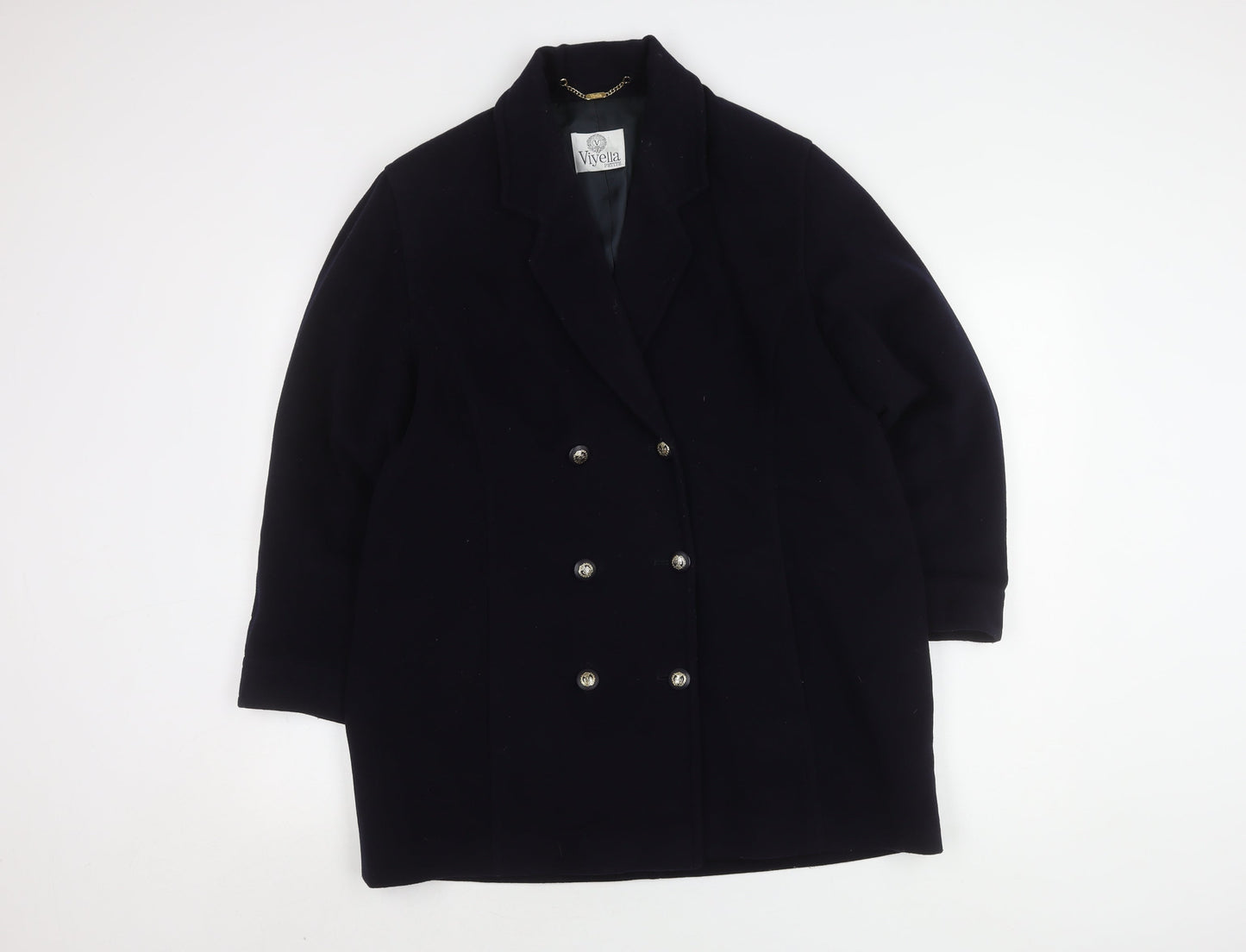 Womens UK Size 10 Viyella Black Overcoat