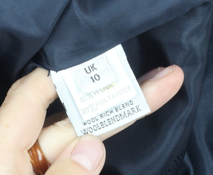 Womens UK Size 10 Viyella Black Overcoat