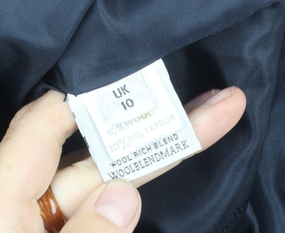Womens UK Size 10 Viyella Black Overcoat