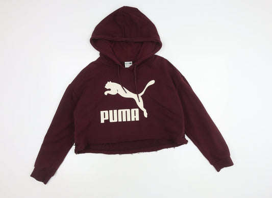 Puma Women's Red Pullover Hoodie, Size 10, Sporty Style