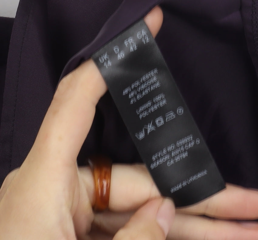 Eastex Women's Purple Knee Length Pencil Skirt Size 14