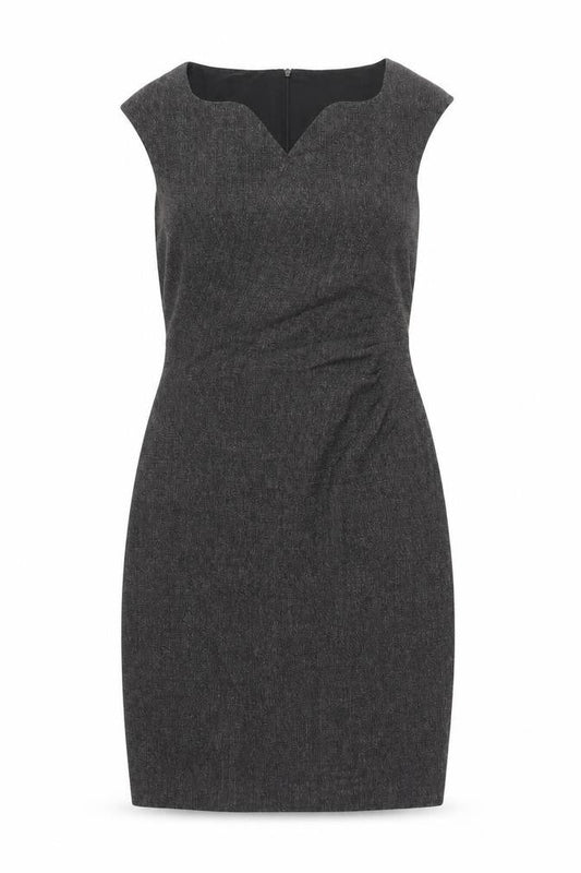 Front view of L.K. Bennett Women's Grey Pencil Dress, size 10