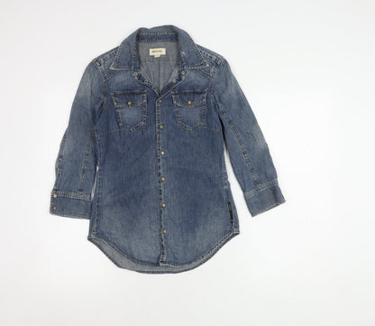 Diesel Women's Blue Denim Button-Up Shirt XS