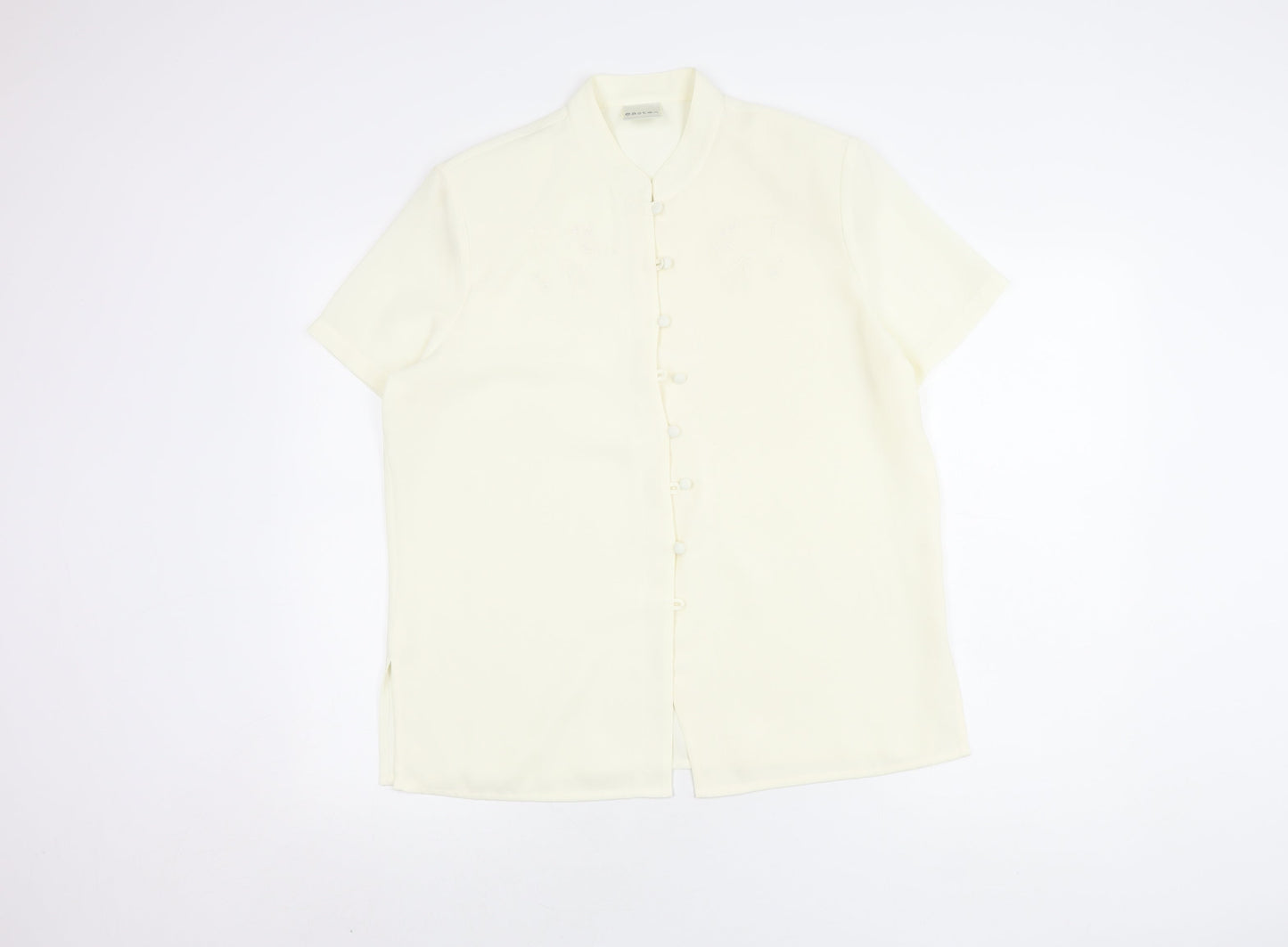 Womens UK Size 14 Eastex Ivory Basic Button-Up