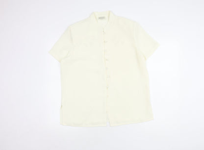 Womens UK Size 14 Eastex Ivory Basic Button-Up