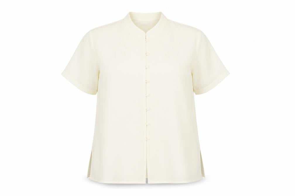 Womens UK Size 14 Eastex Ivory Basic Button-Up
