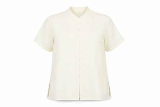 Womens UK Size 14 Eastex Ivory Basic Button-Up