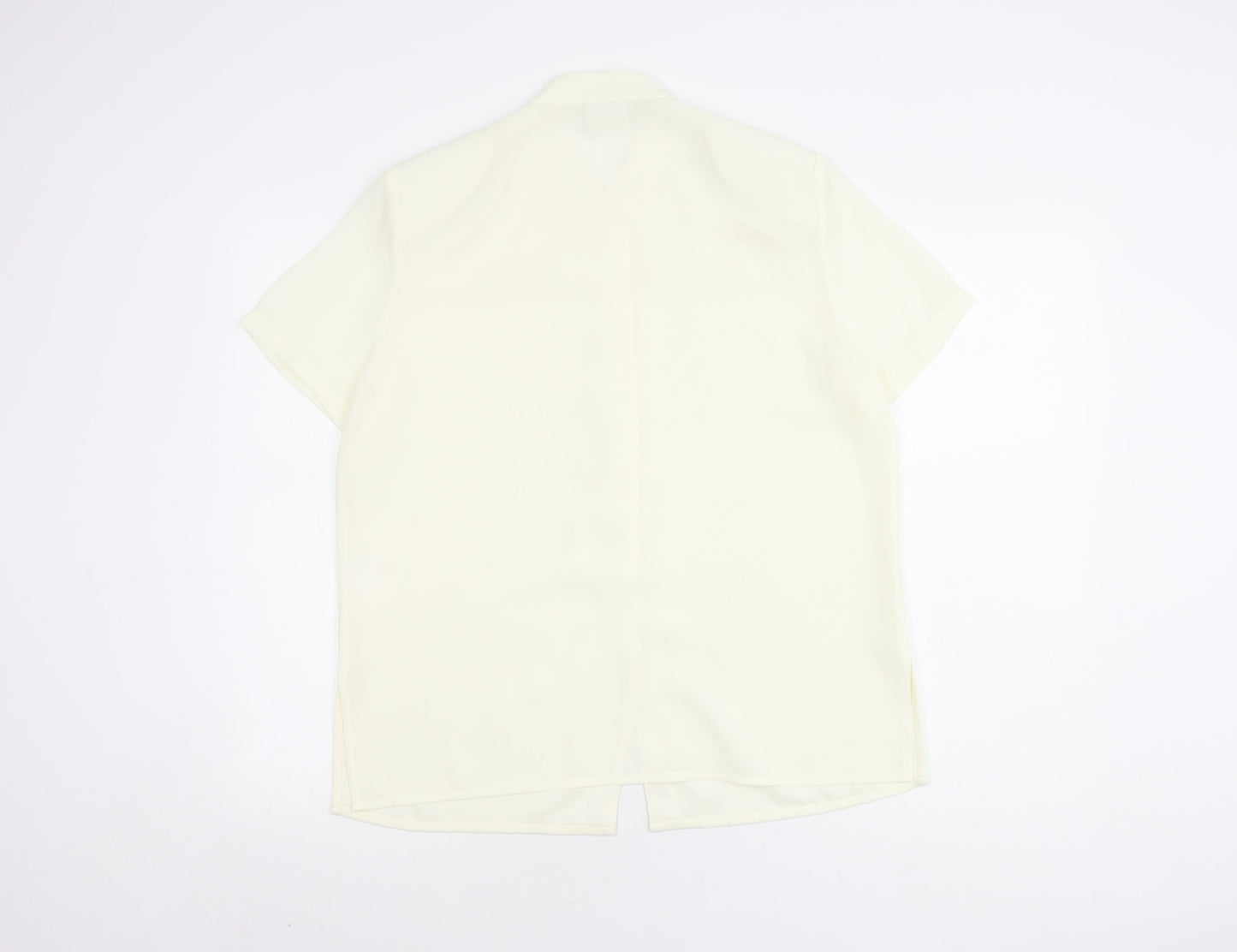 Womens UK Size 14 Eastex Ivory Basic Button-Up