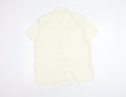 Womens UK Size 14 Eastex Ivory Basic Button-Up